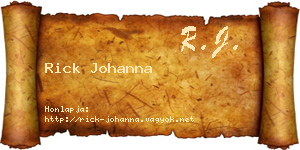 Rick Johanna névjegykártya